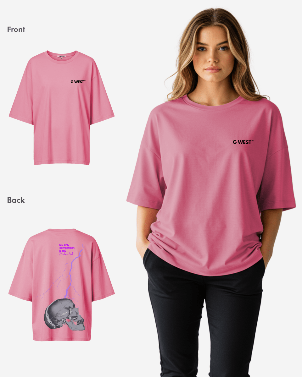 G West Oversized Lighting Skull Tee - Women - G West