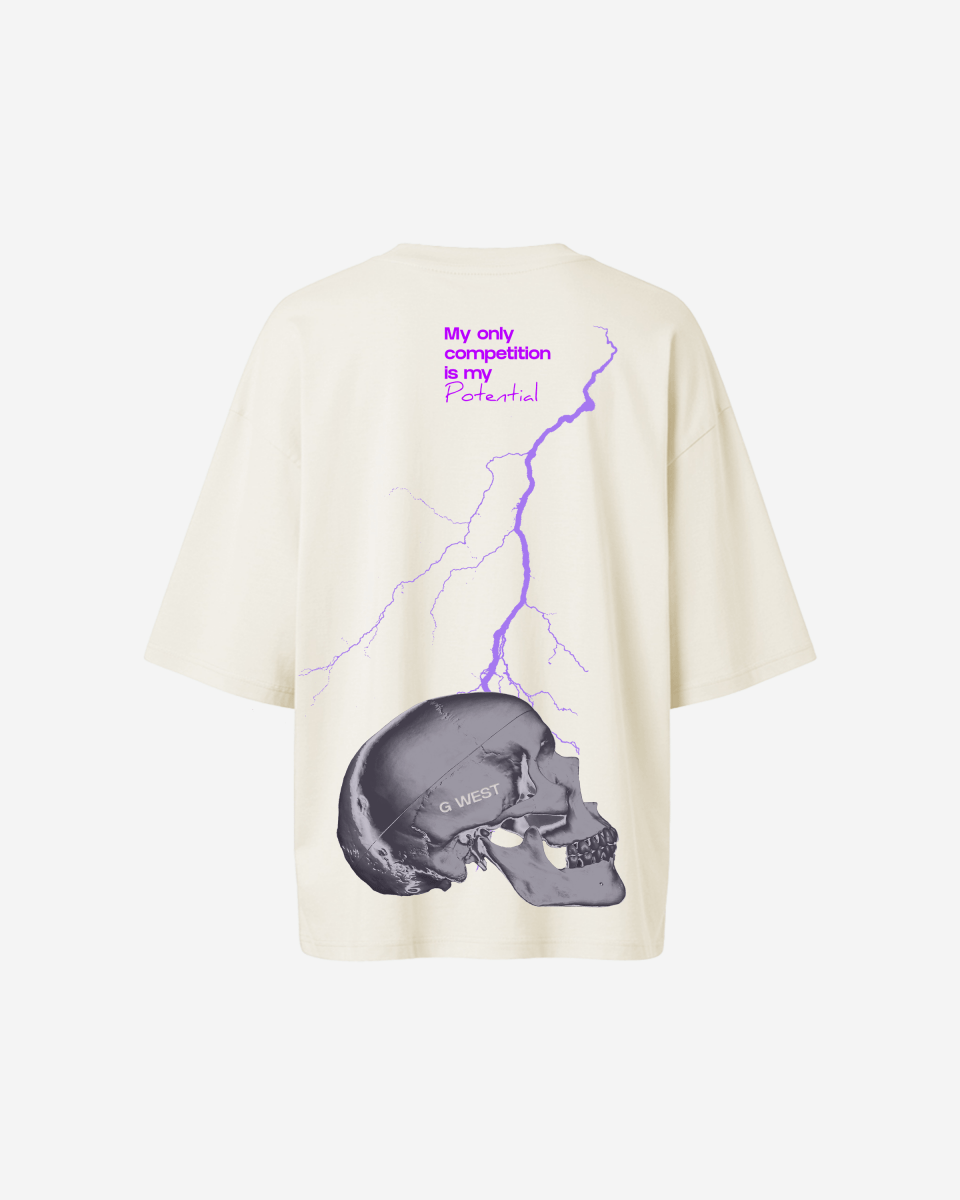 G West Oversized Lighting Skull Tee - Women - G West