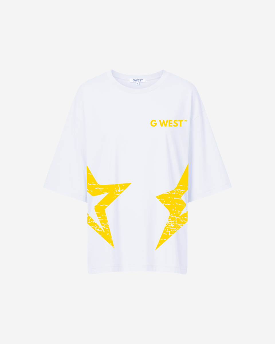 G West Oversized Louisiana Arch Logo Black Tee - WOMEN - G West