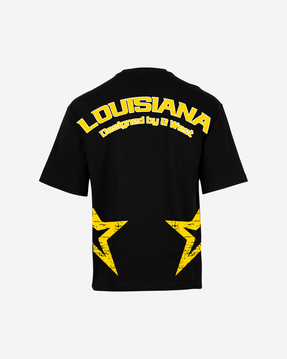 G West Oversized Louisiana Arch Logo Black Tee - G West