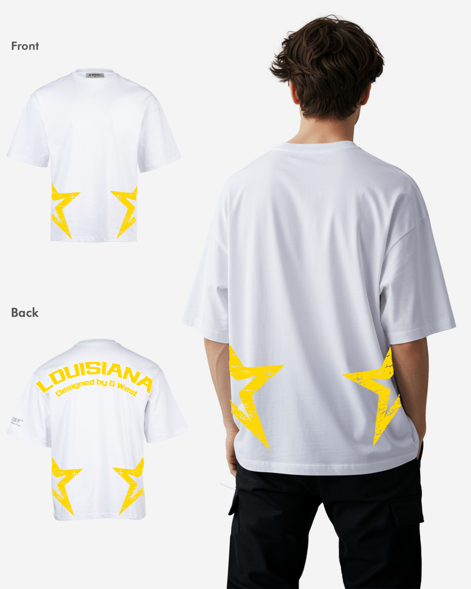 G West Oversized Louisiana Arch Logo Black Tee - G West