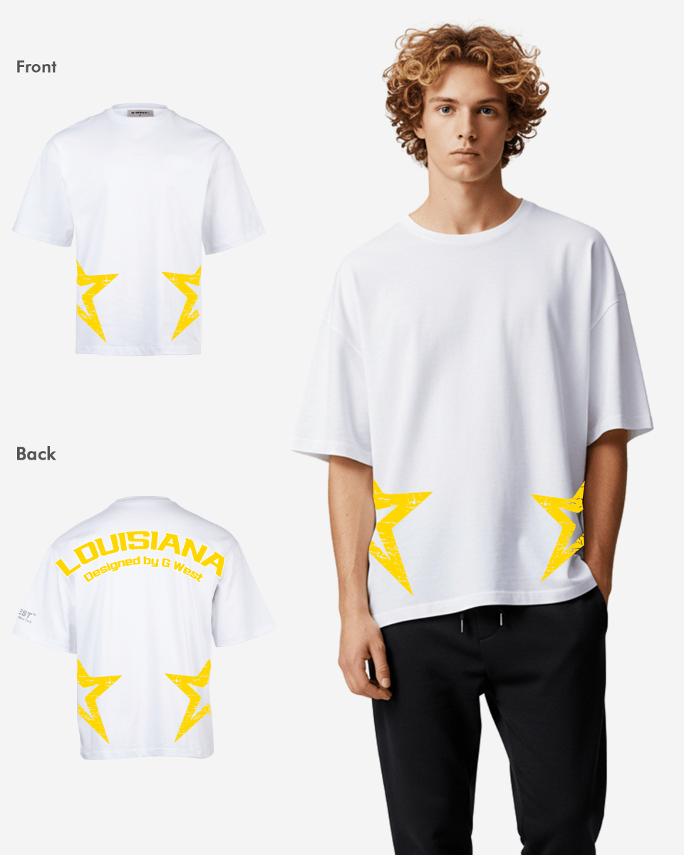 G West Oversized Louisiana Arch Logo Black Tee - G West
