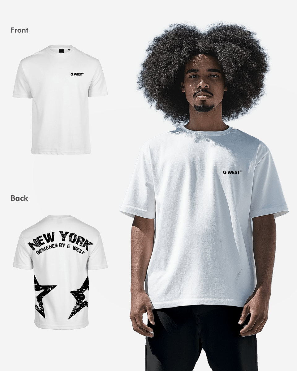 G West Oversized New York Arch Logo Tee Gwdtfl9053 - 2 Colors - G West