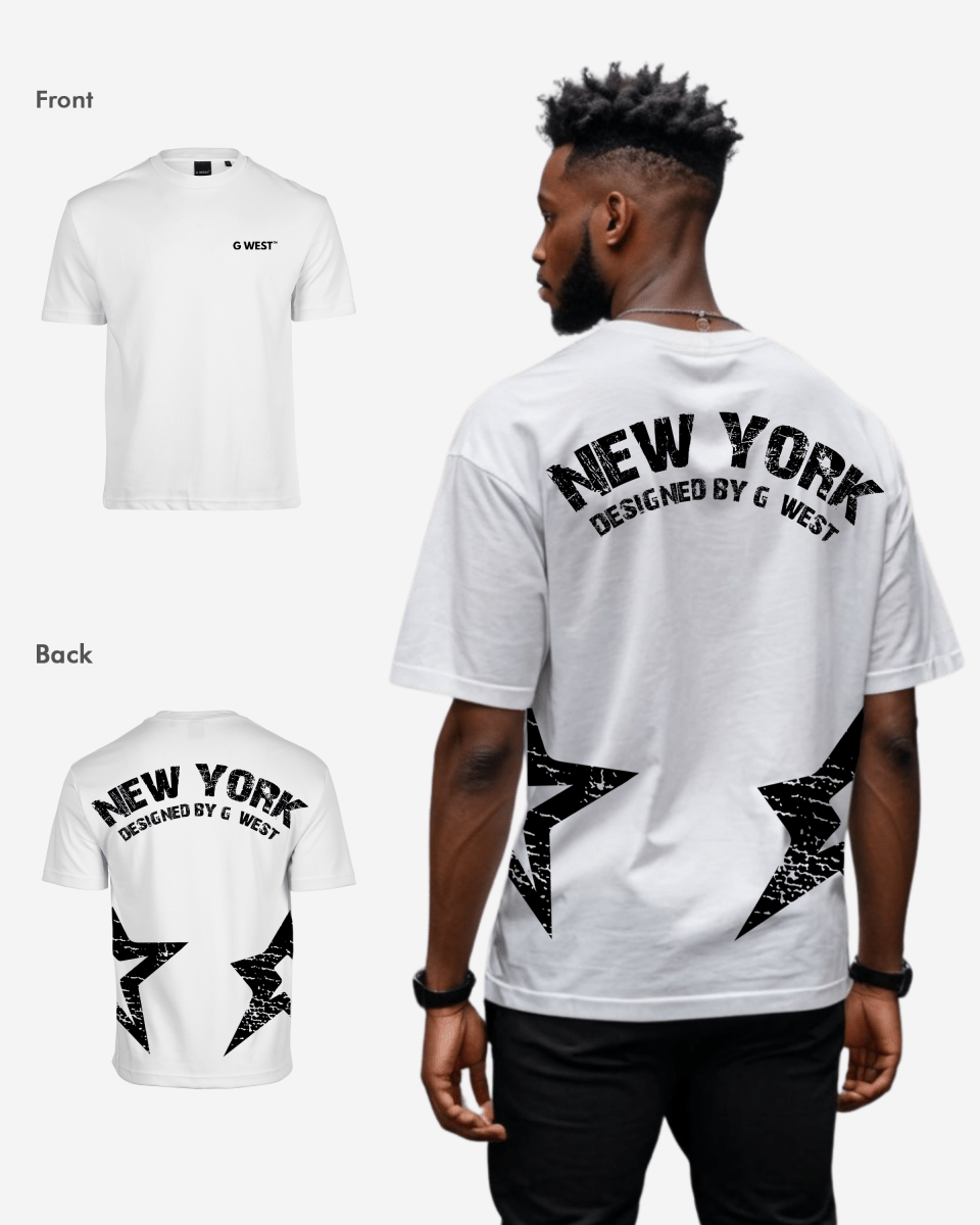 G West Oversized New York Arch Logo Tee Gwdtfl9053 - 2 Colors - G West