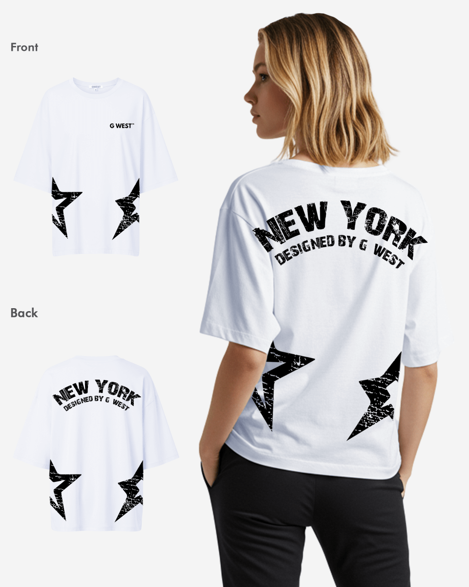 G West Oversized New York Arch Logo Tee - WOMEN - G West