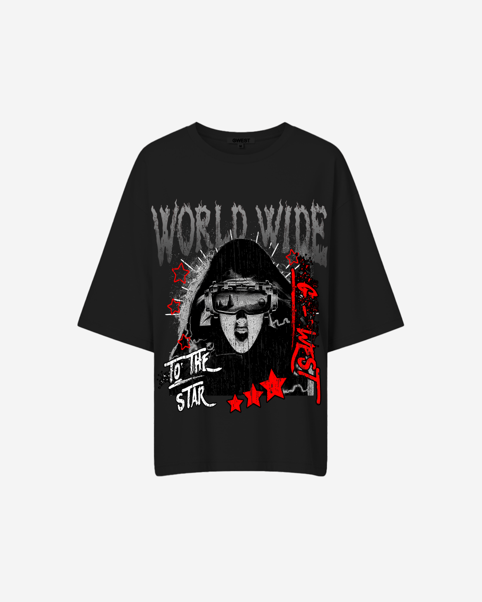 G West Oversized Old World Wide Star T Shirt - WOMEN - G West