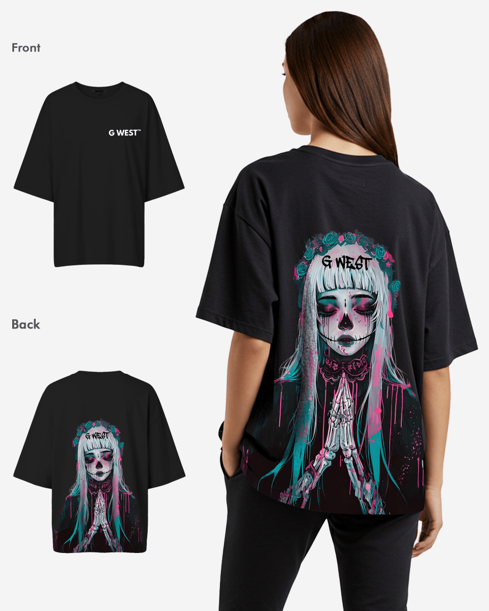 G West Oversized Praying Girl T Shirt - WOMEN - G West