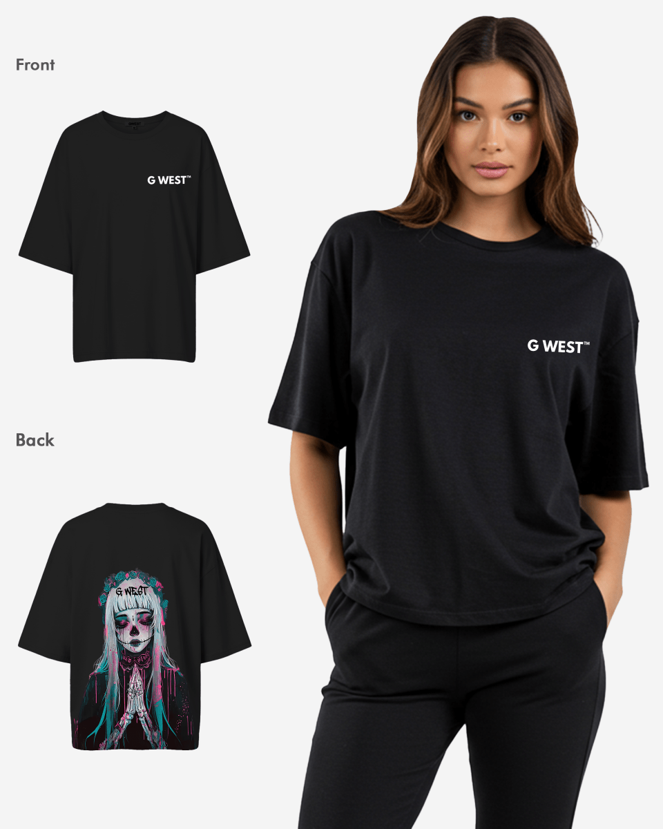 G West Oversized Praying Girl T Shirt - WOMEN - G West