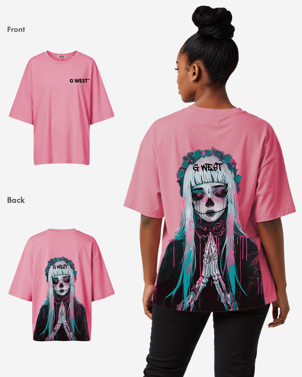 G West Oversized Praying Girl T Shirt - WOMEN - G West