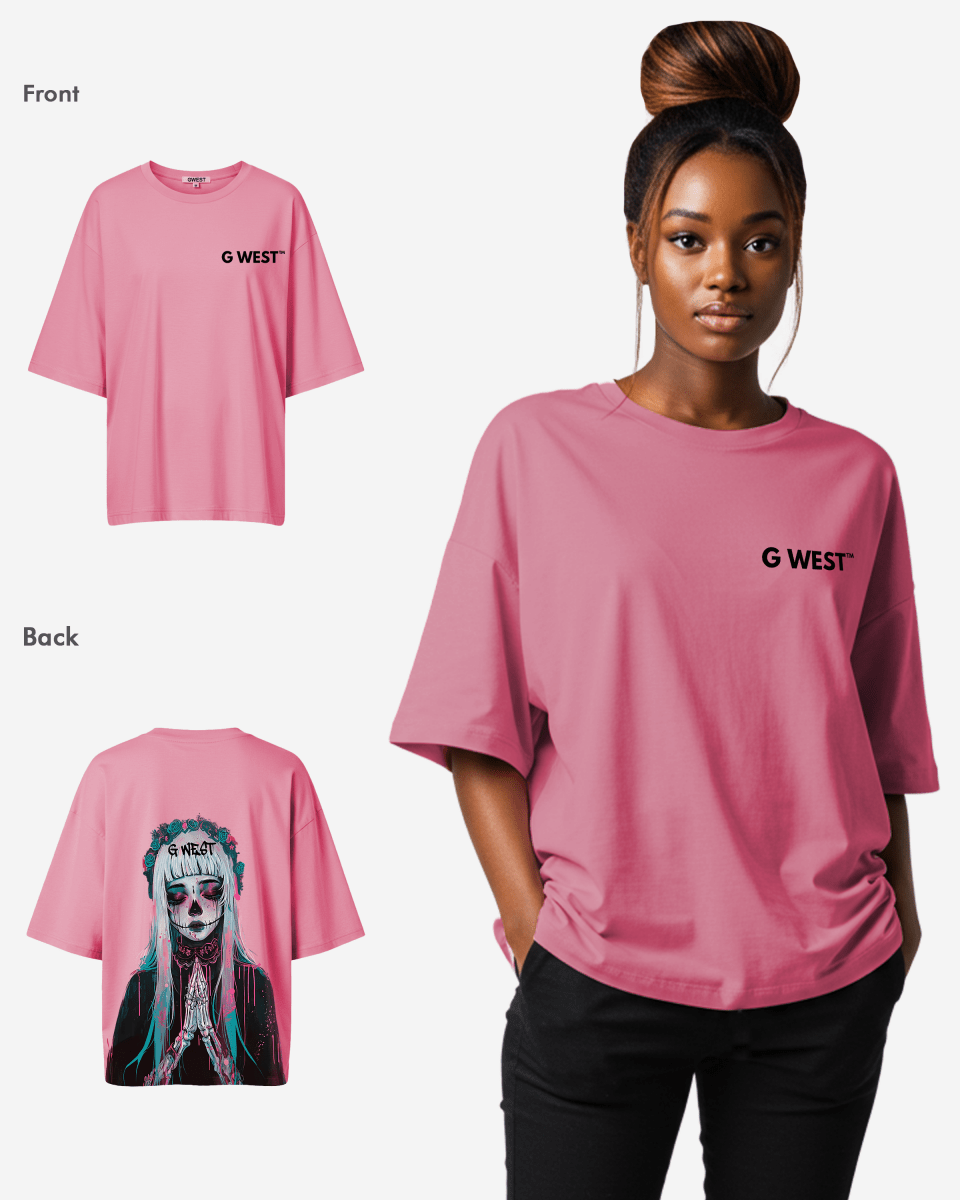 G West Oversized Praying Girl T Shirt - WOMEN - G West