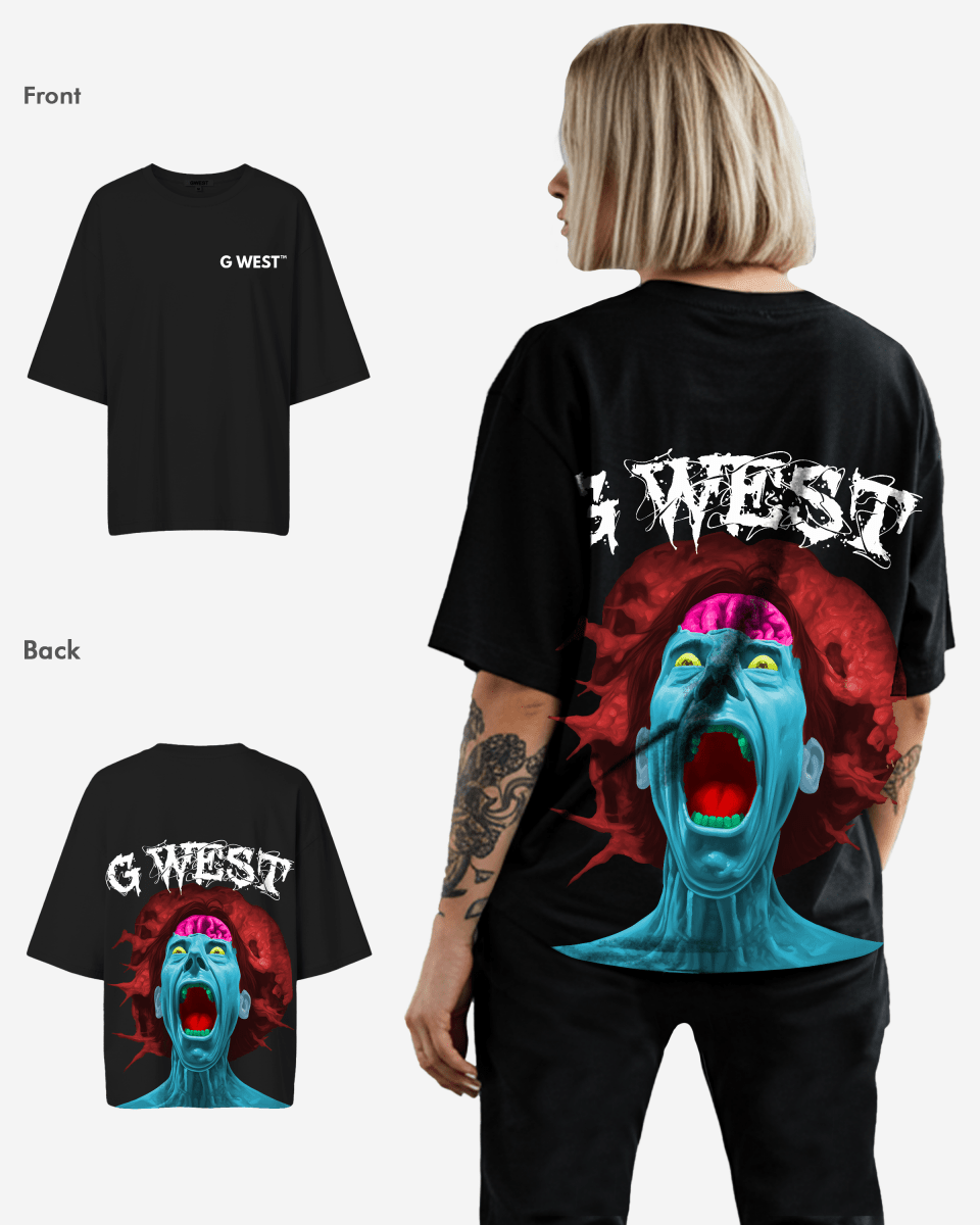 G West Oversized Premium Erupt Brain T-Shirt - WOMEN - G West