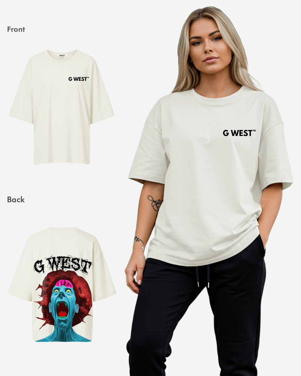 G West Oversized Premium Erupt Brain T-Shirt - WOMEN - G West