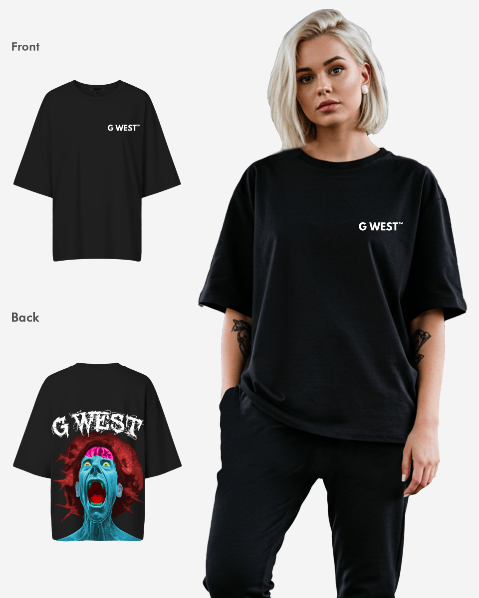 G West Oversized Premium Erupt Brain T-Shirt - WOMEN - G West