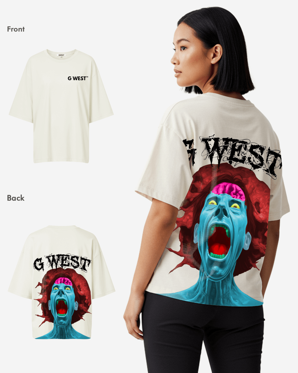 G West Oversized Premium Erupt Brain T-Shirt - WOMEN - G West