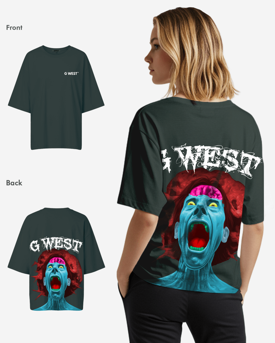 G West Oversized Premium Erupt Brain T-Shirt - WOMEN - G West