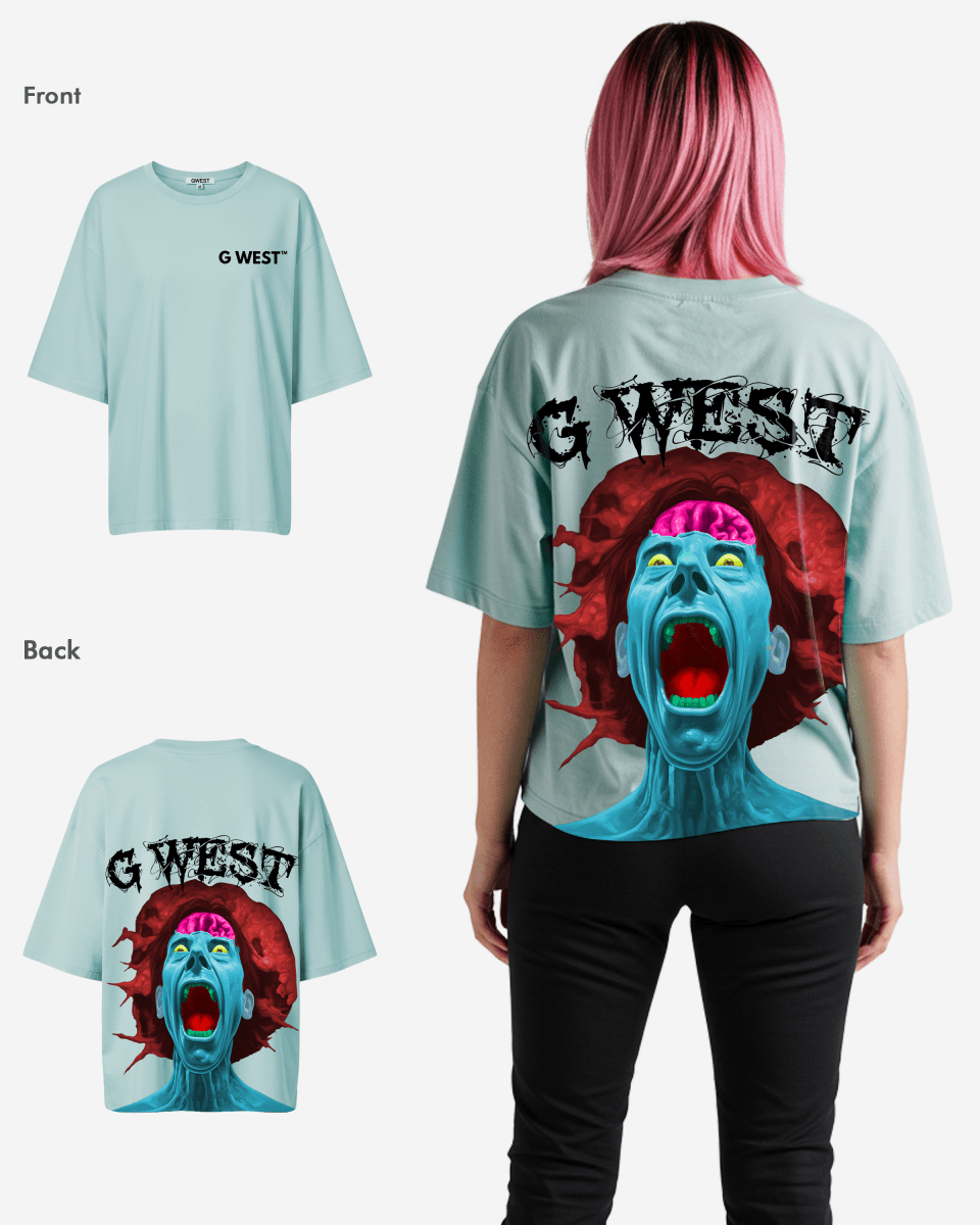 G West Oversized Premium Erupt Brain T-Shirt - WOMEN - G West