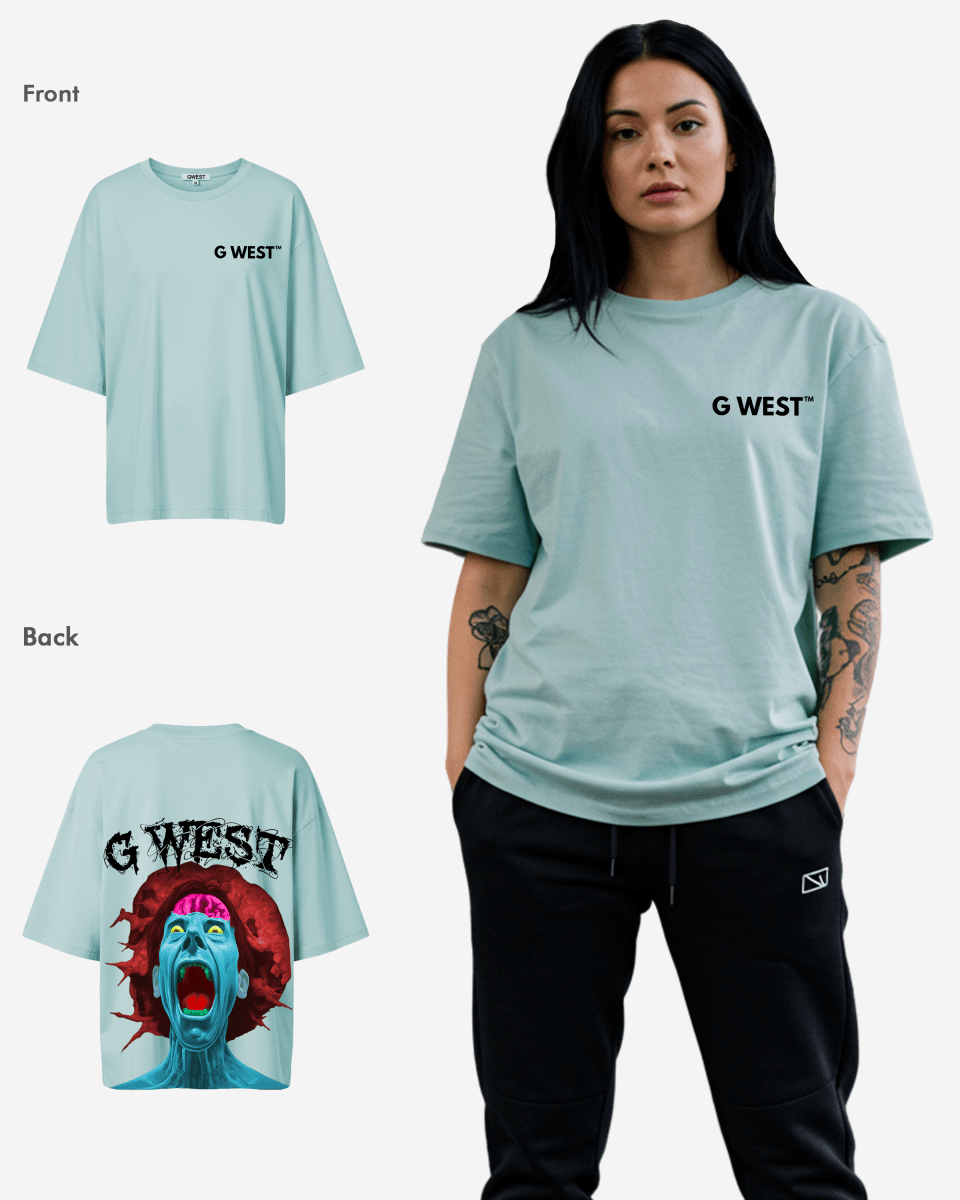 G West Oversized Premium Erupt Brain T-Shirt - WOMEN - G West