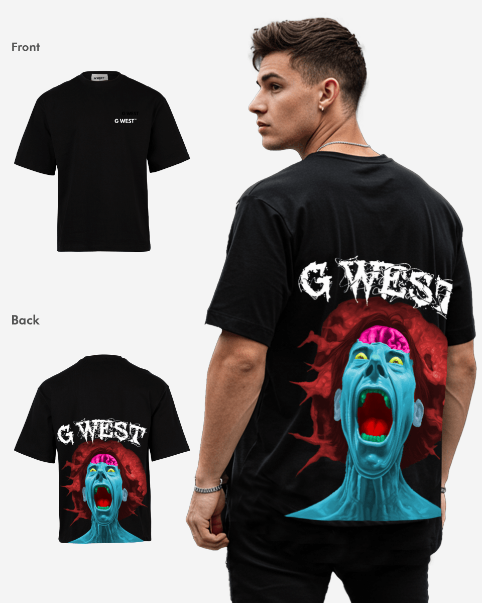 G West Oversized Premium Erupt Brain T-Shirt - G West