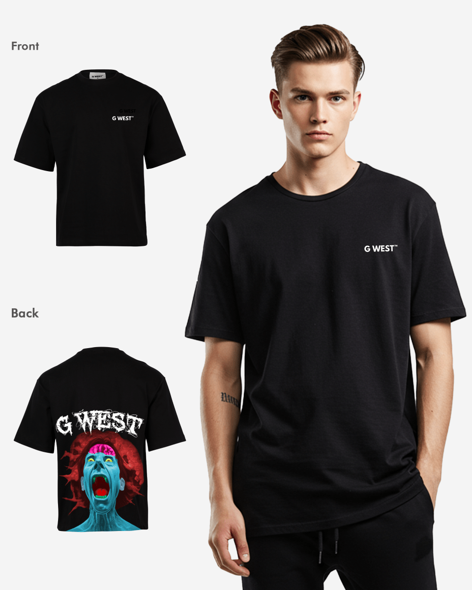 G West Oversized Premium Erupt Brain T-Shirt - G West