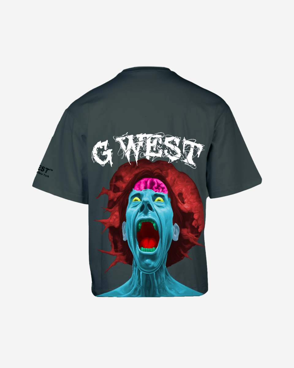 G West Oversized Premium Erupt Brain T-Shirt - G West