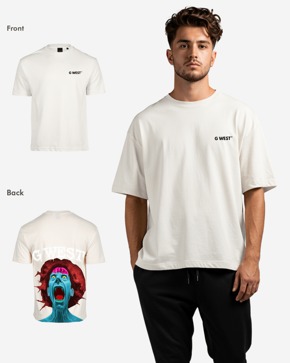 G West Oversized Premium Erupt Brain T-Shirt - G West