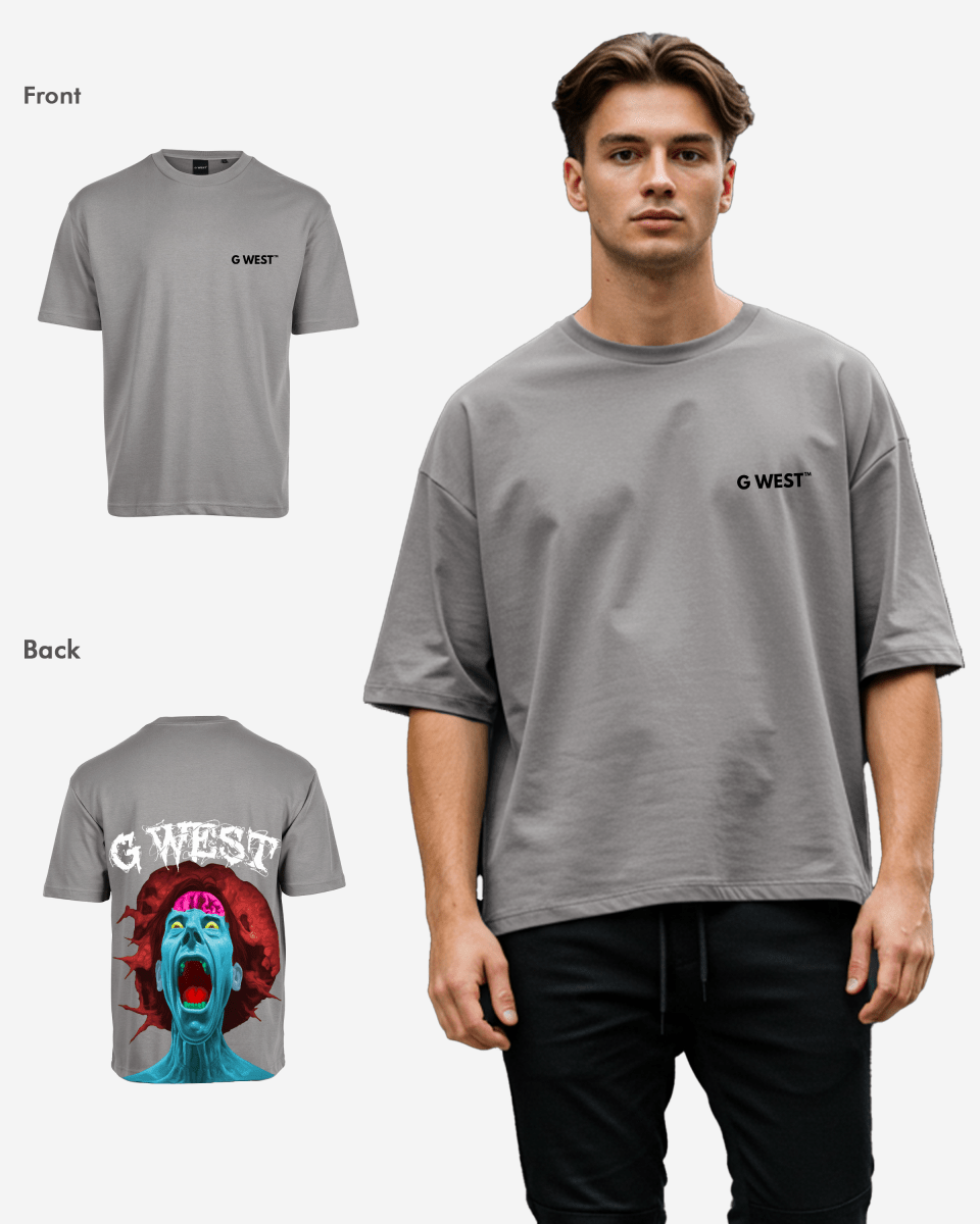 G West Oversized Premium Erupt Brain T-Shirt - G West