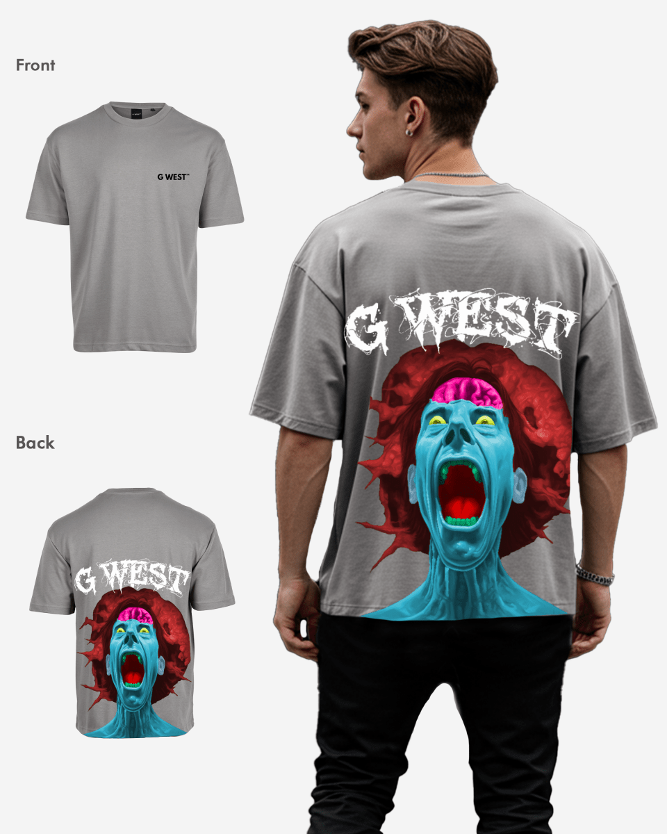 G West Oversized Premium Erupt Brain T-Shirt - G West
