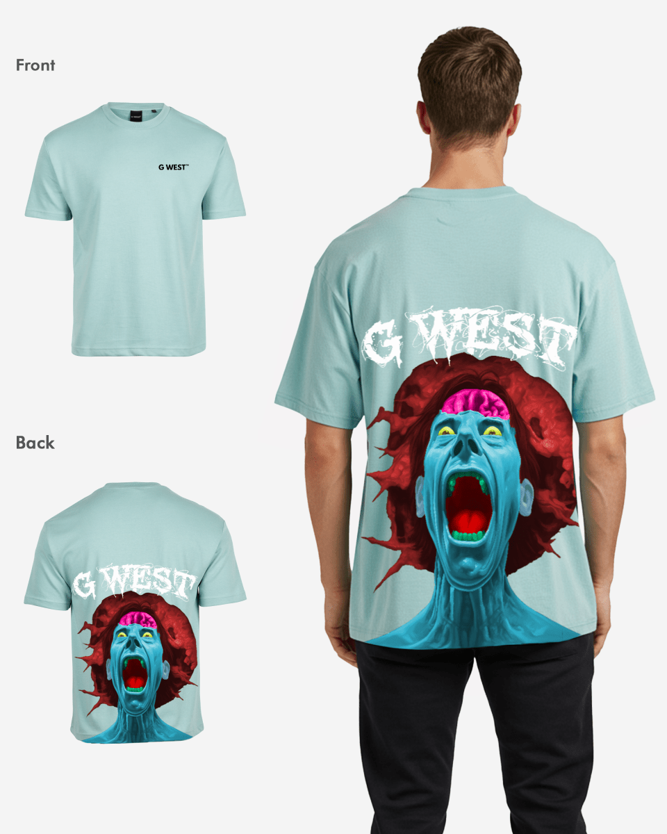 G West Oversized Premium Erupt Brain T-Shirt - G West