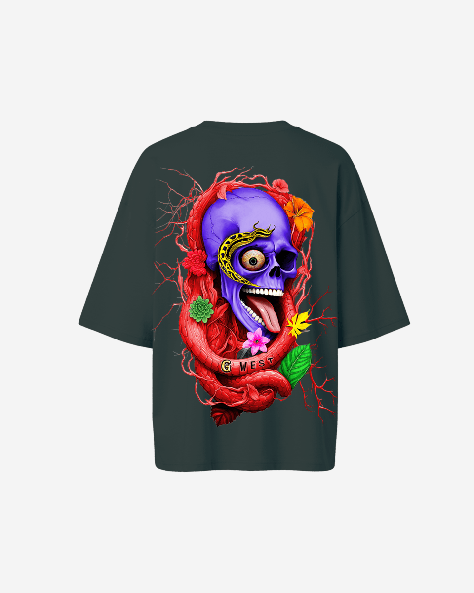 G West Oversized Premium Snake Skull T-Shirt - WOMEN - G West