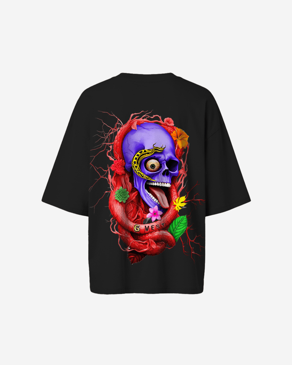 G West Oversized Premium Snake Skull T-Shirt - WOMEN - G West