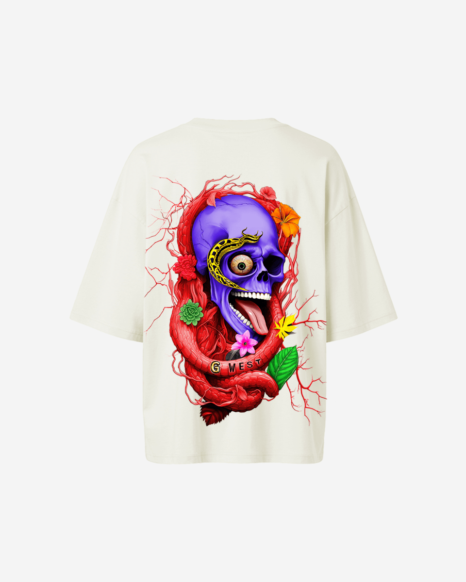 G West Oversized Premium Snake Skull T-Shirt - WOMEN - G West