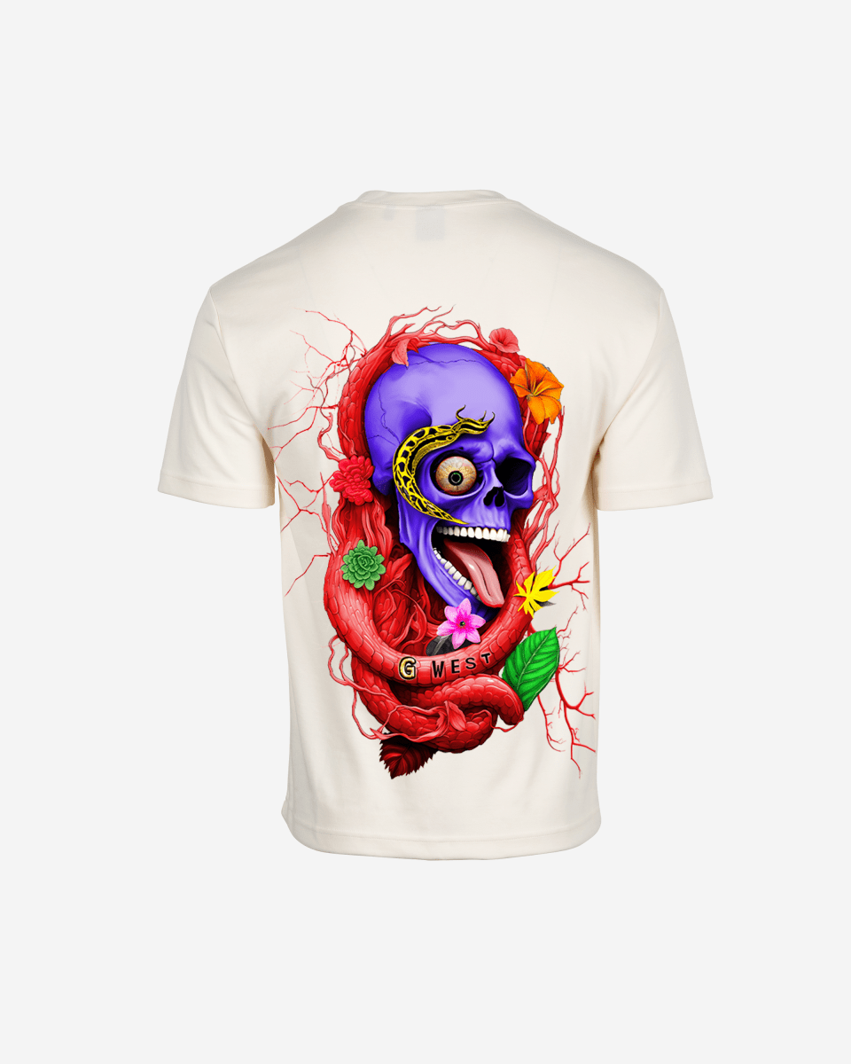 G WEST OVERSIZED PREMIUM SNAKE SKULL T - SHIRT - G West