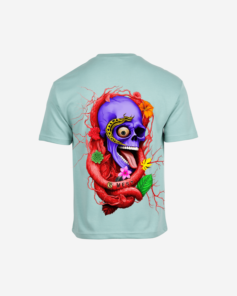 G WEST OVERSIZED PREMIUM SNAKE SKULL T - SHIRT - G West