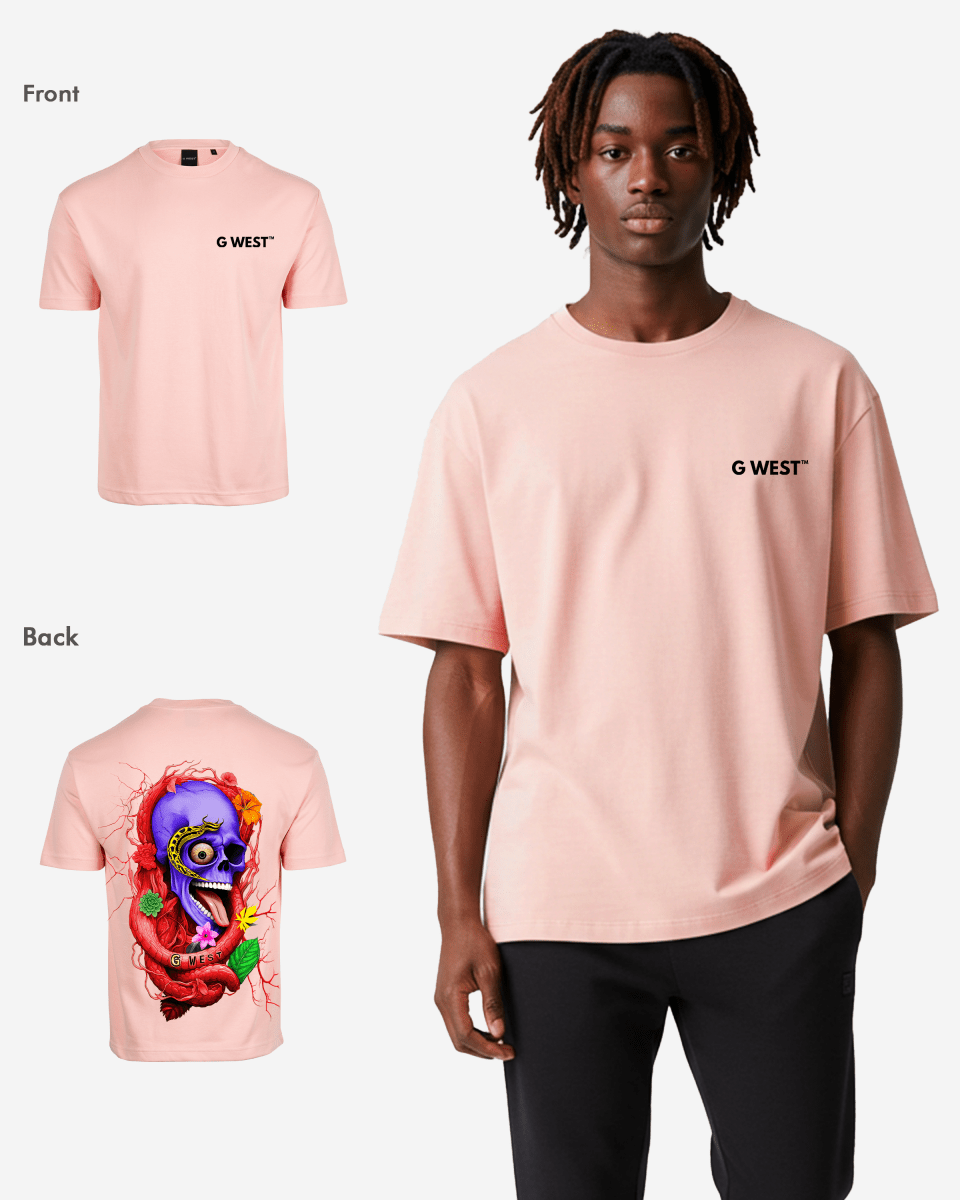 G WEST OVERSIZED PREMIUM SNAKE SKULL T - SHIRT - G West
