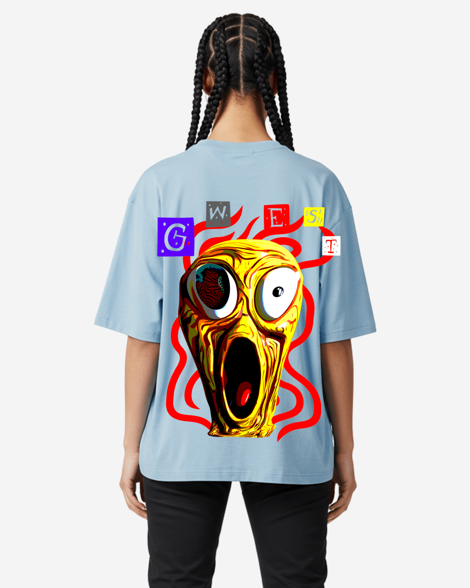 G West Oversized Premium T Shirt Scary Face - WOMEN - G West