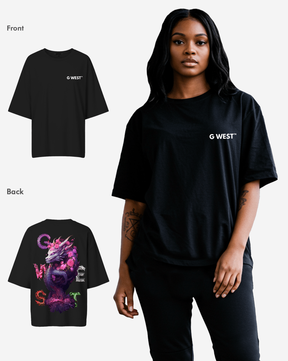 G West Oversized Purple Dragon Tee - Women - G West