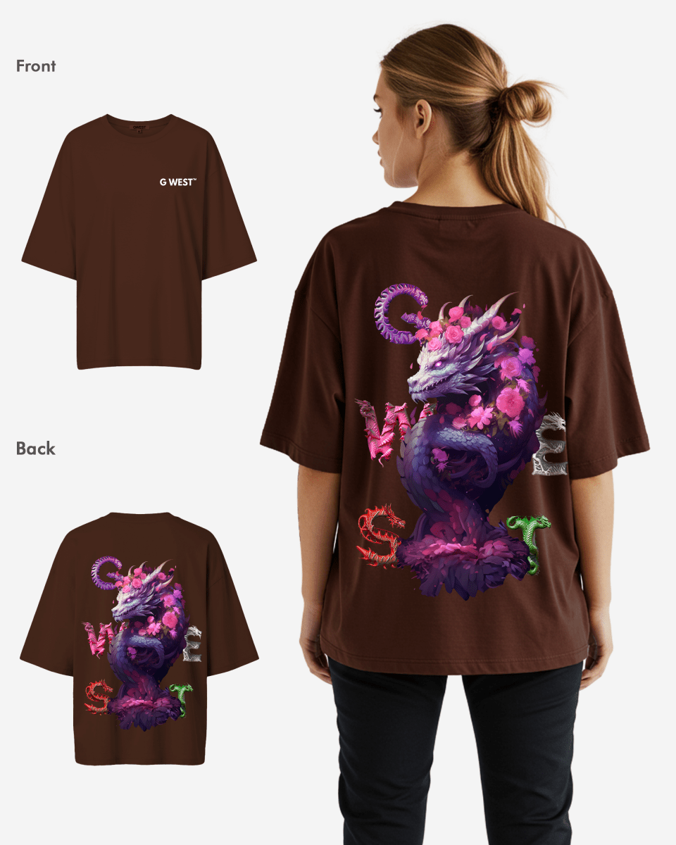 G West Oversized Purple Dragon Tee - Women - G West