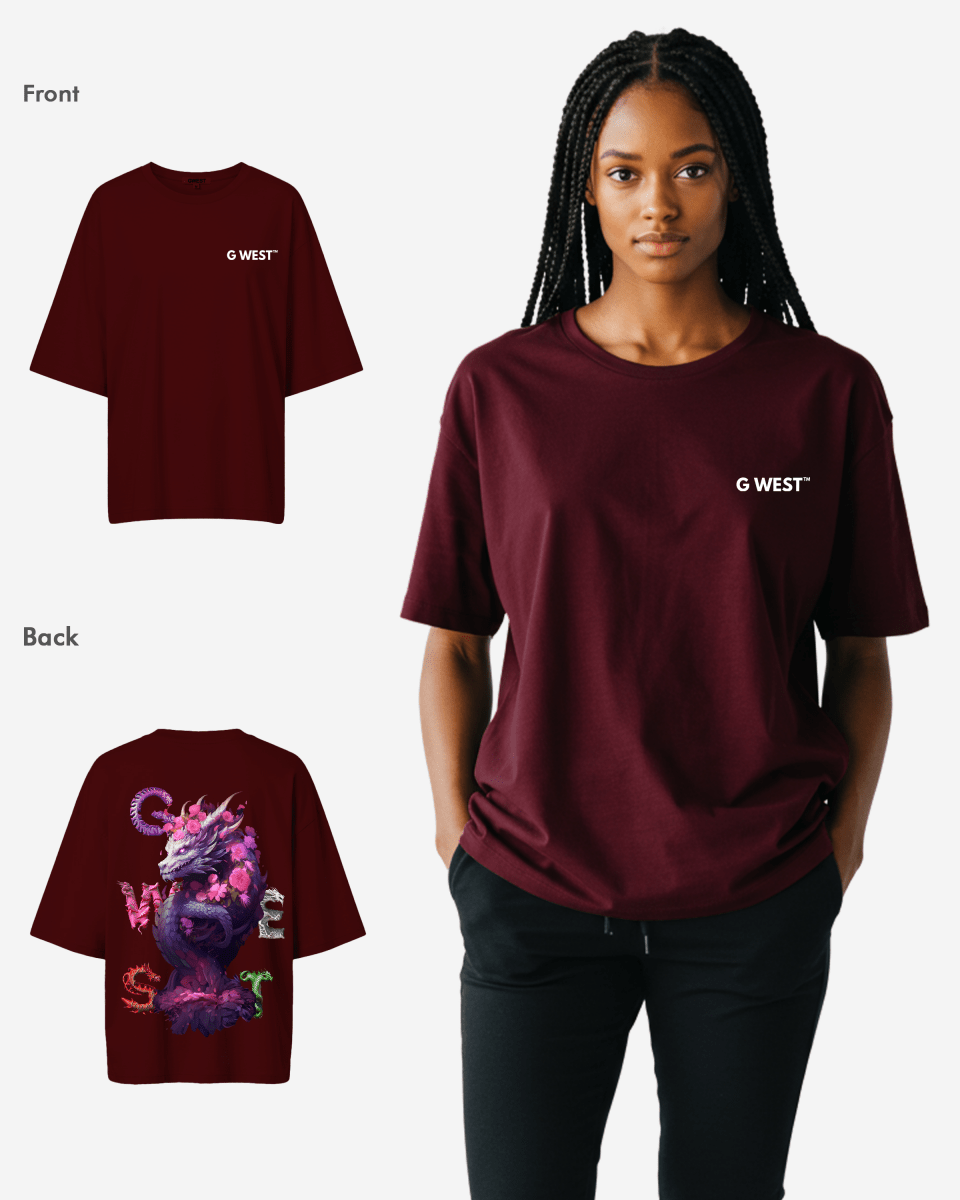 G West Oversized Purple Dragon Tee - Women - G West
