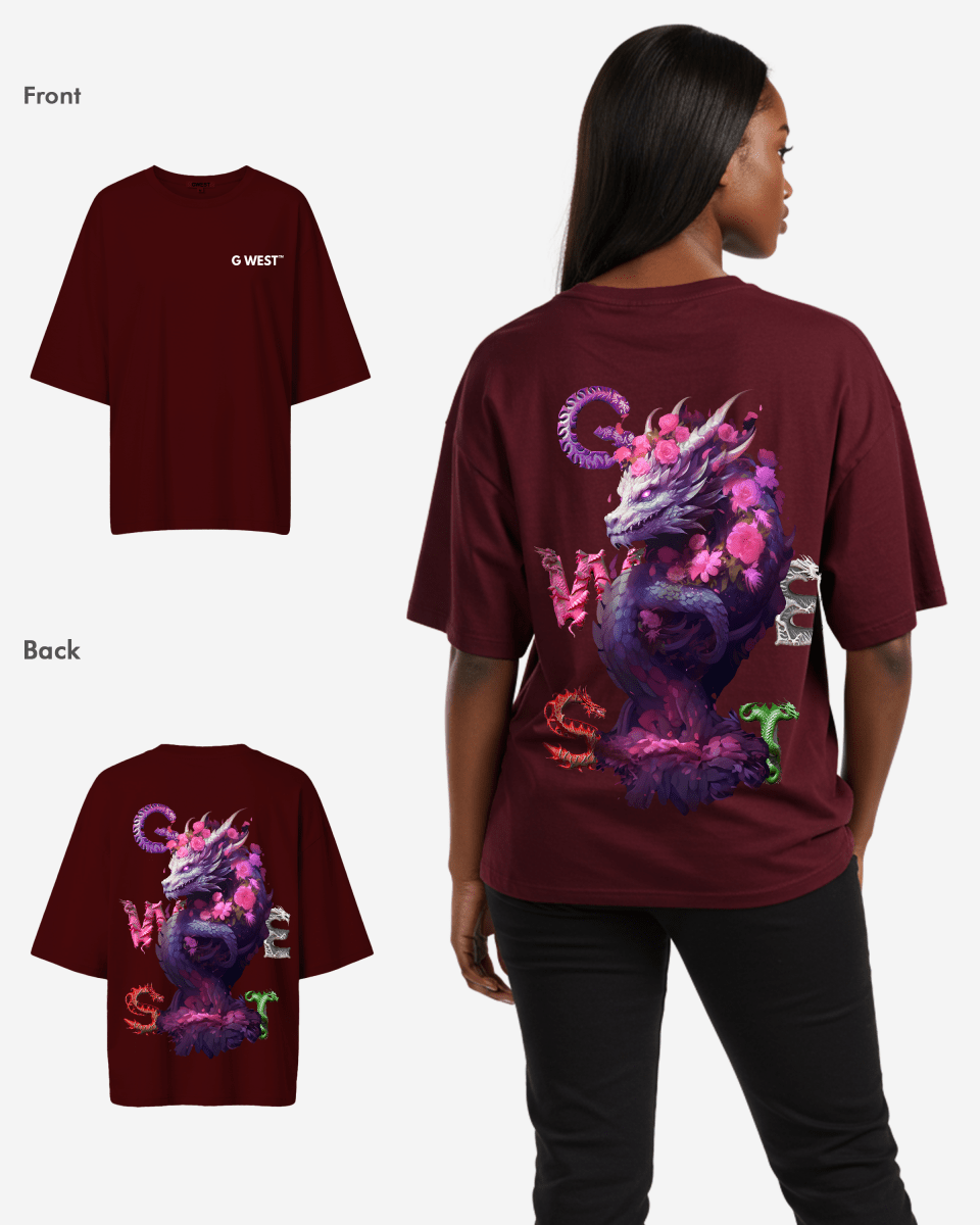 G West Oversized Purple Dragon Tee - Women - G West