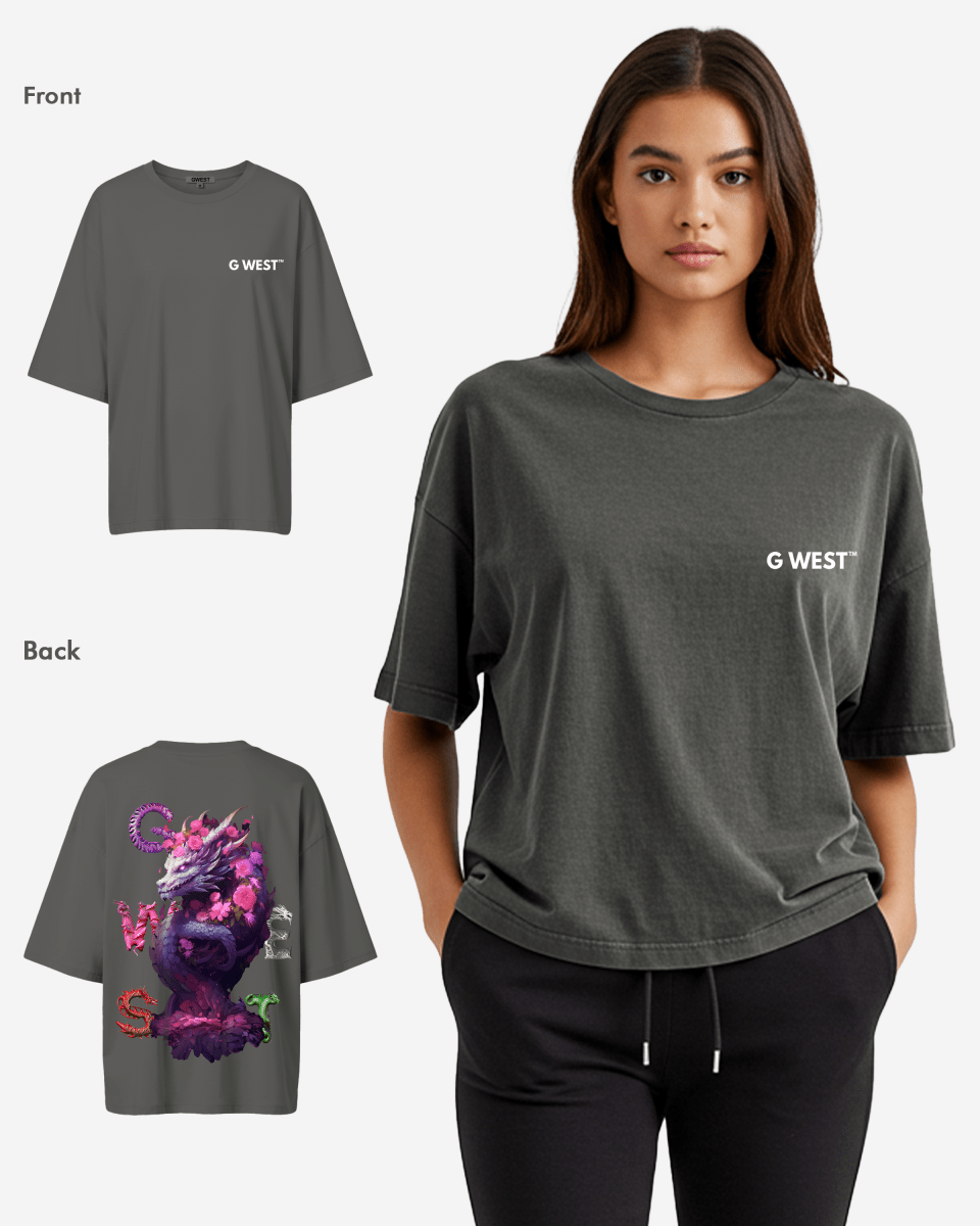 G West Oversized Purple Dragon Tee - Women - G West