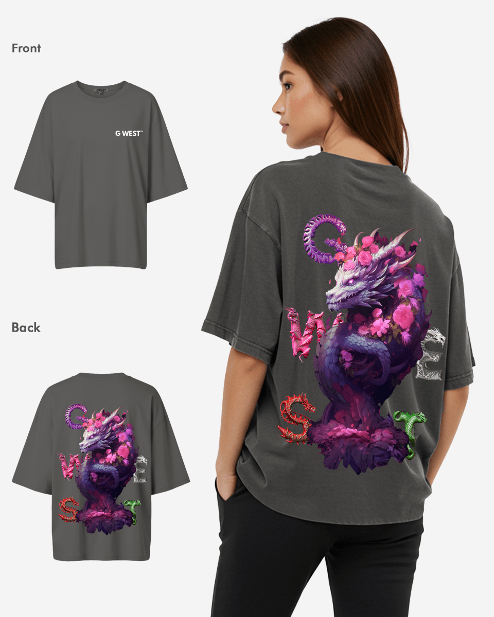G West Oversized Purple Dragon Tee - Women - G West