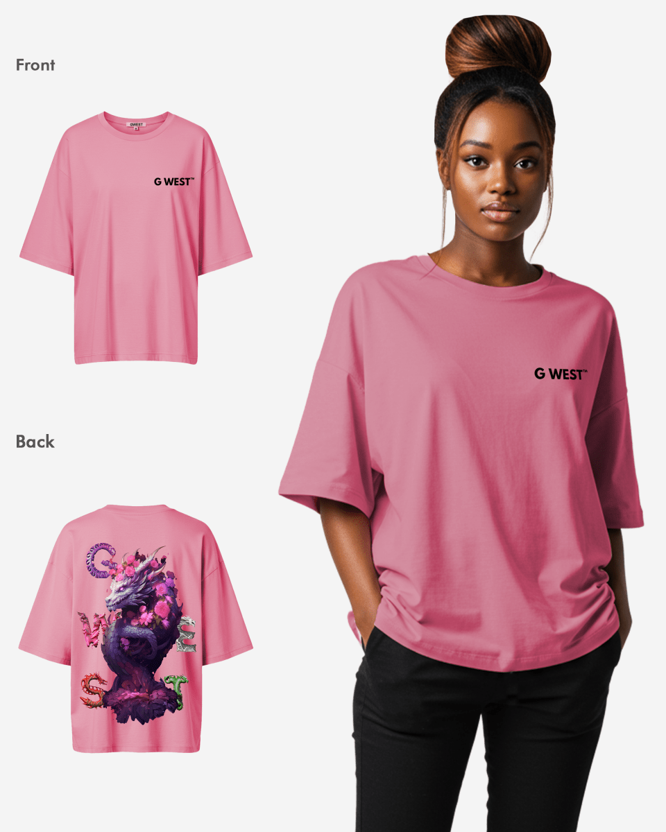 G West Oversized Purple Dragon Tee - Women - G West