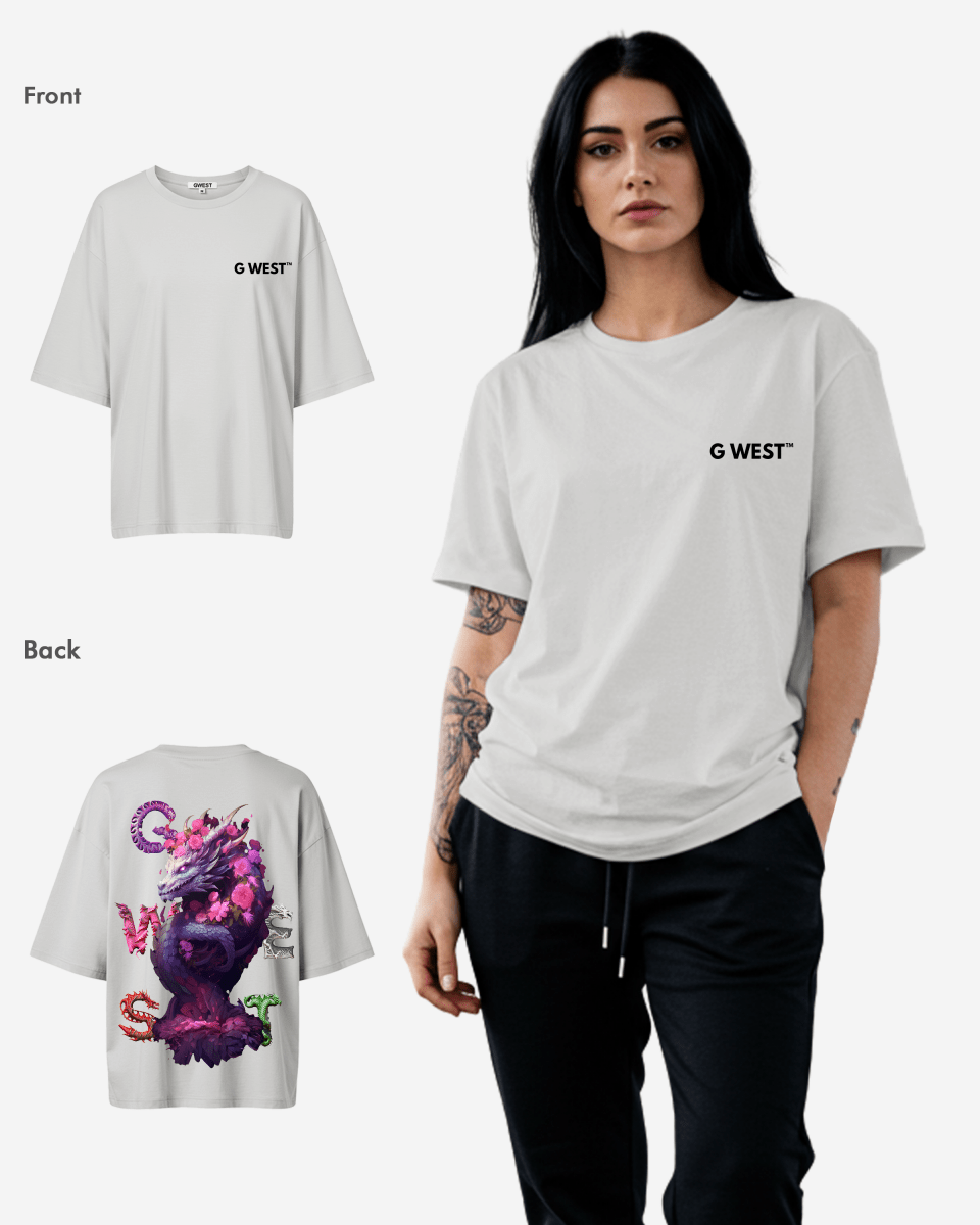 G West Oversized Purple Dragon Tee - Women - G West