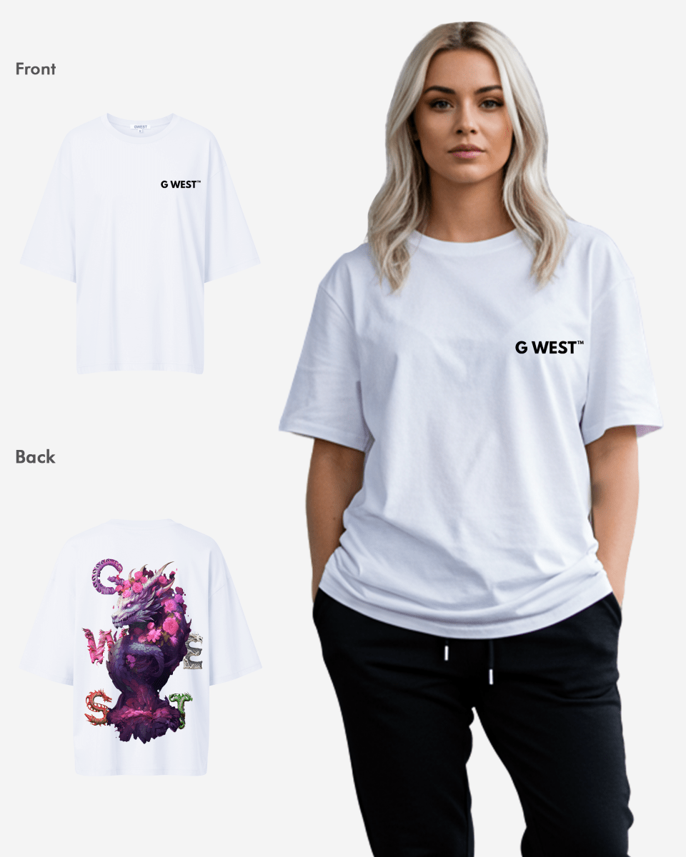 G West Oversized Purple Dragon Tee - Women - G West