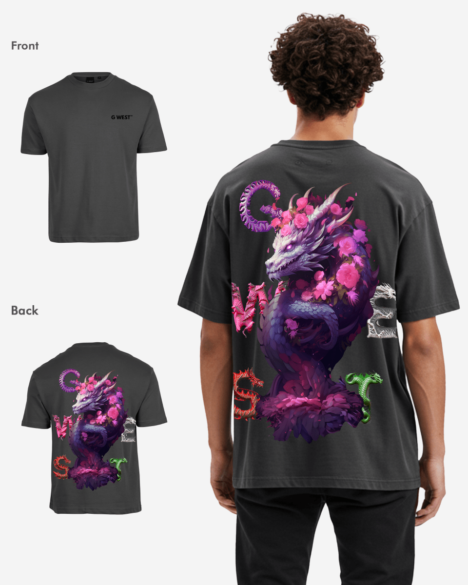 G West Oversized Purple Dragon Tee - G West