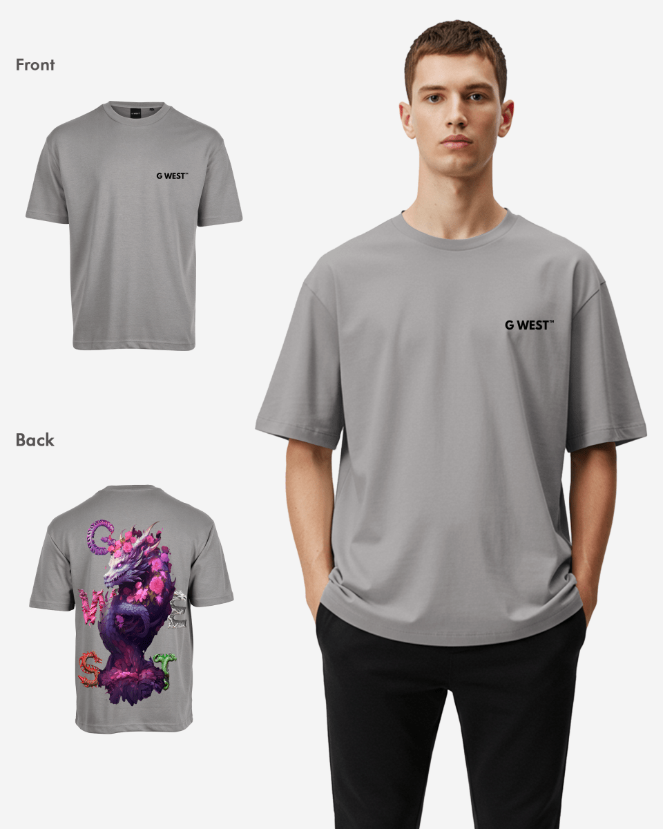 G West Oversized Purple Dragon Tee - G West