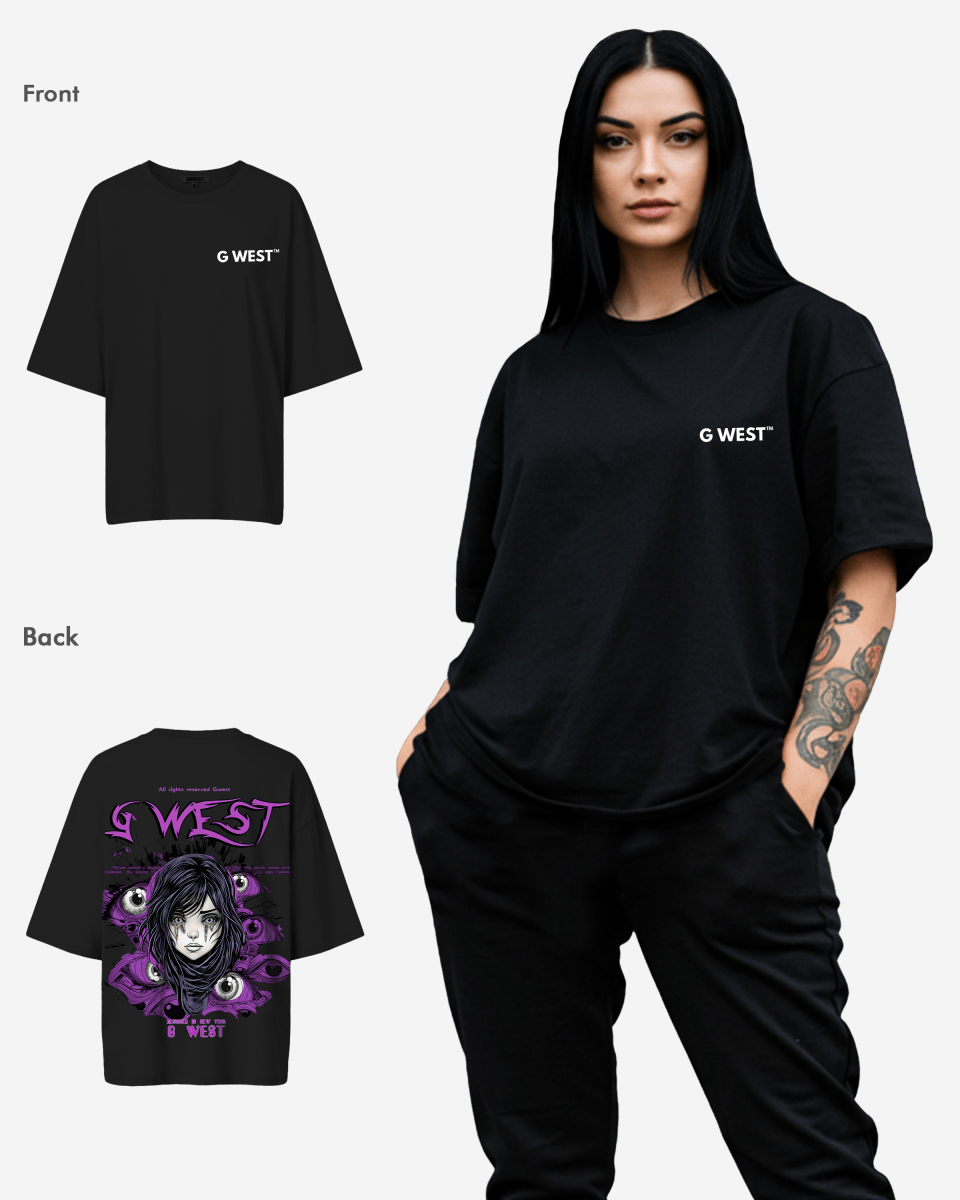 G West Oversized Purple Eye Tee - WOMEN - G West