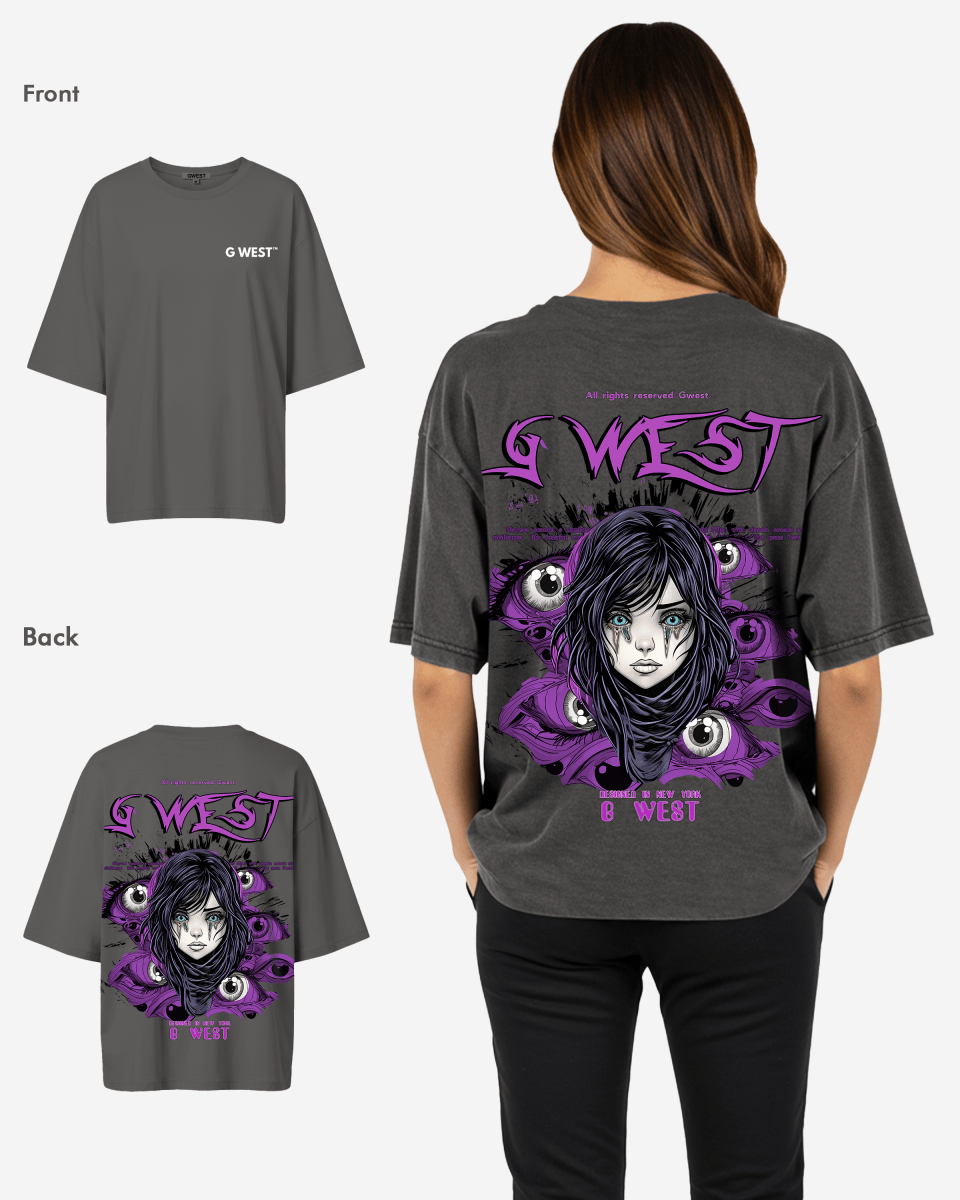 G West Oversized Purple Eye Tee - WOMEN - G West