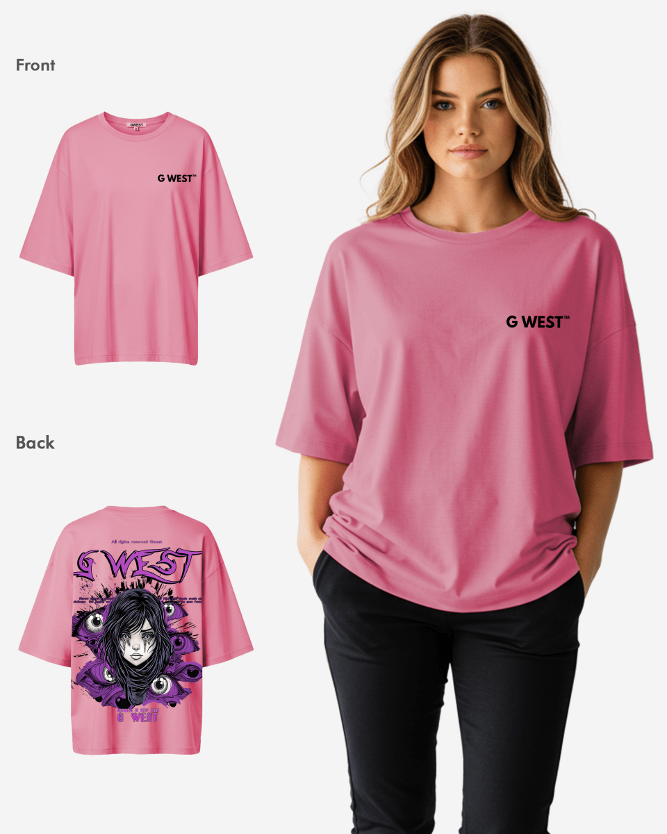 G West Oversized Purple Eye Tee - WOMEN - G West