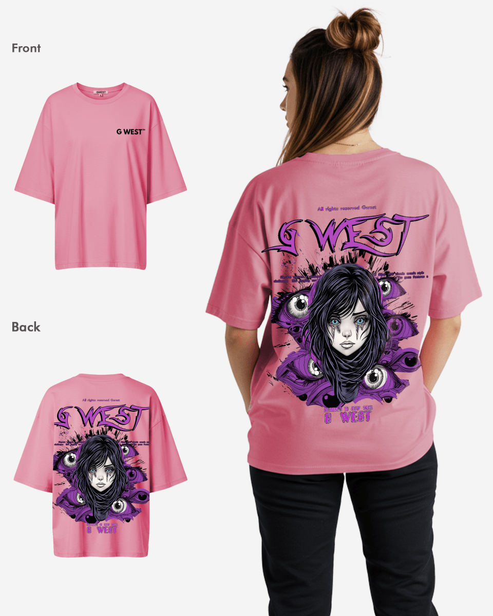 G West Oversized Purple Eye Tee - WOMEN - G West